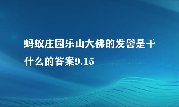 蚂蚁庄园乐山大佛的发髻是干什么的答案9.15