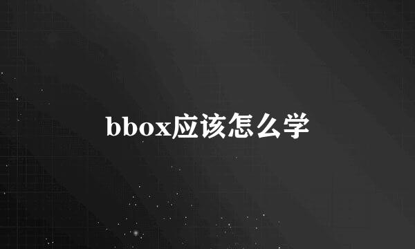 bbox应该怎么学