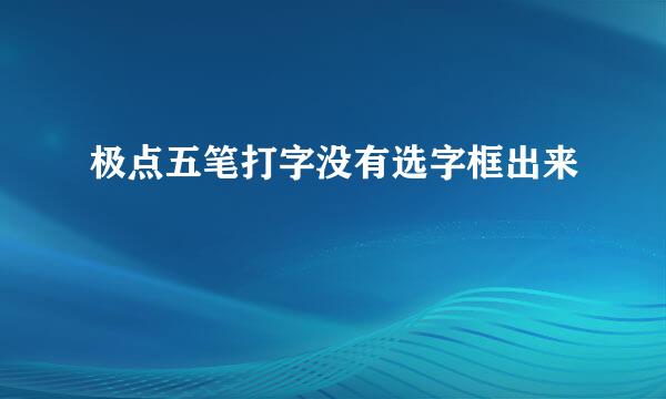 极点五笔打字没有选字框出来