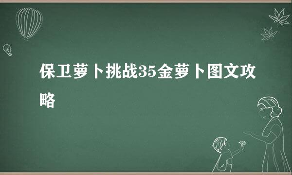 保卫萝卜挑战35金萝卜图文攻略