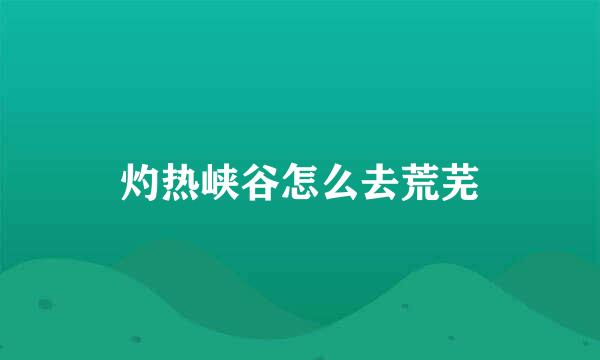 灼热峡谷怎么去荒芜