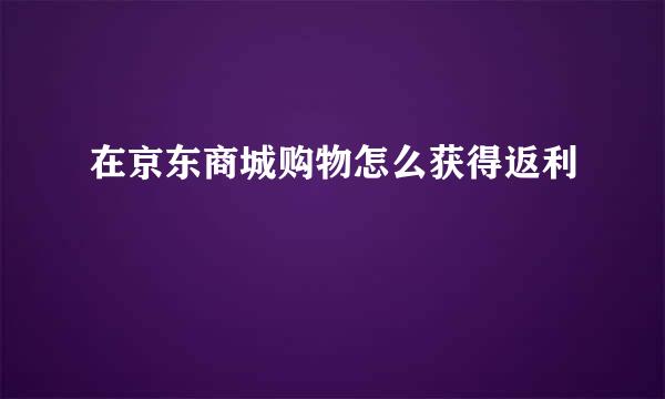 在京东商城购物怎么获得返利