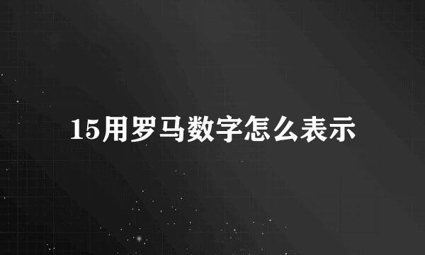 15用罗马数字怎么表示