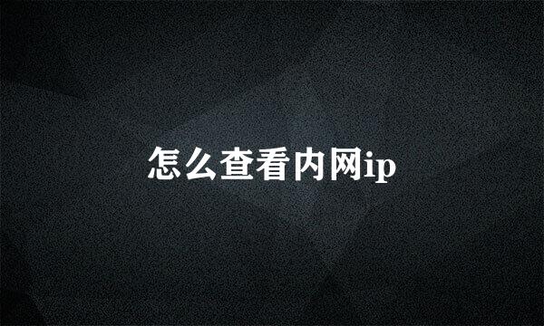 怎么查看内网ip