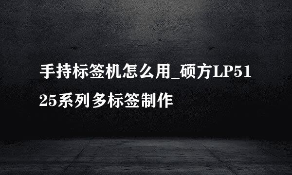 手持标签机怎么用_硕方LP5125系列多标签制作