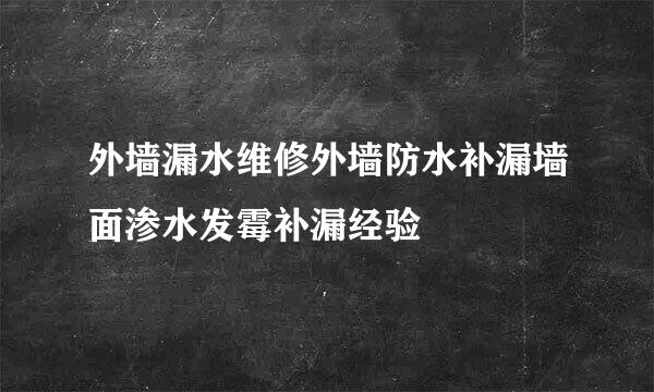 外墙漏水维修外墙防水补漏墙面渗水发霉补漏经验