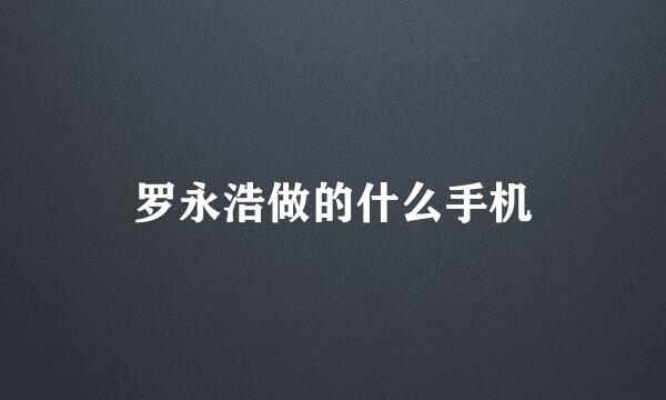 罗永浩做的什么手机