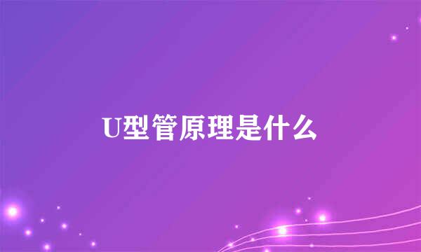 U型管原理是什么