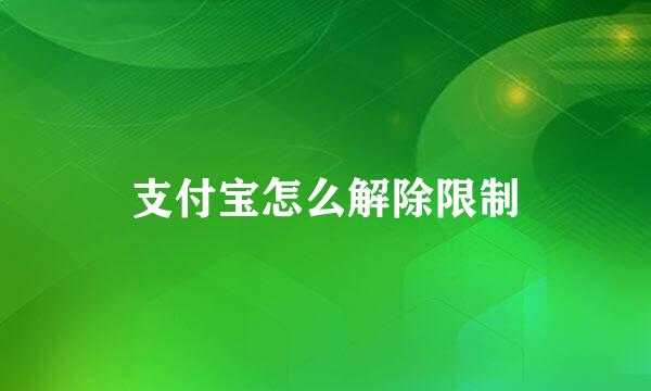 支付宝怎么解除限制