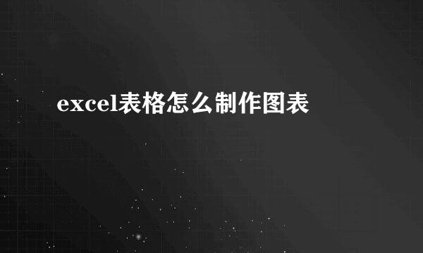 excel表格怎么制作图表