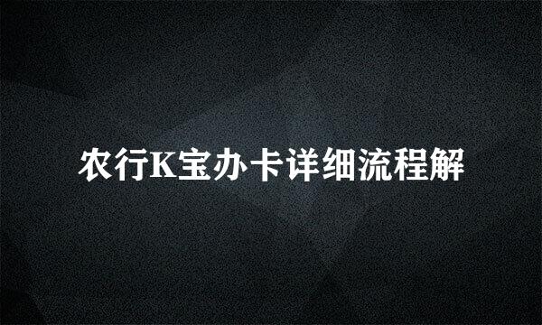 农行K宝办卡详细流程解