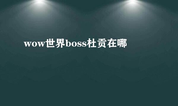 wow世界boss杜贡在哪