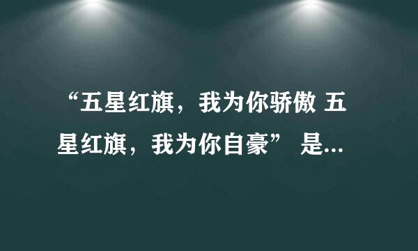 “五星红旗，我为你骄傲 五星红旗，我为你自豪” 是哪首歌里的歌词