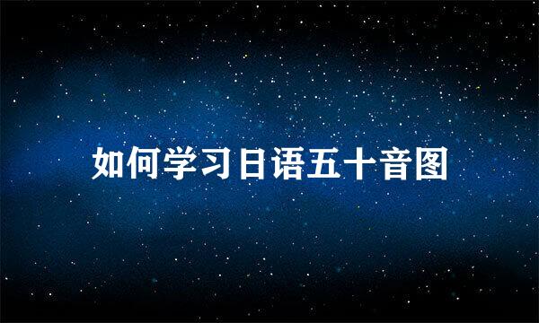 如何学习日语五十音图