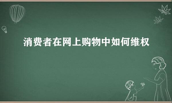 消费者在网上购物中如何维权