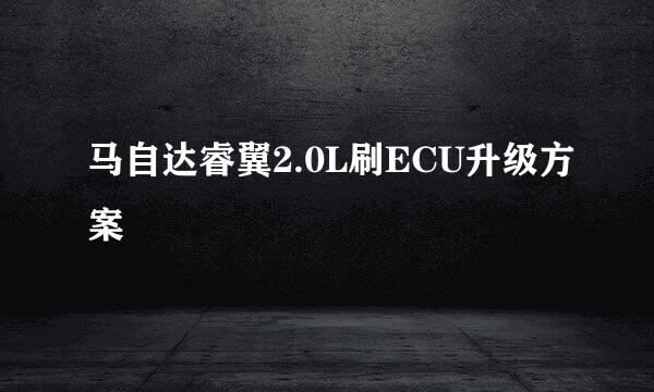 马自达睿翼2.0L刷ECU升级方案