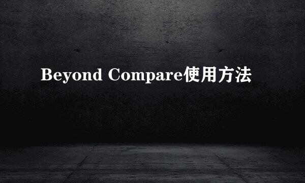 Beyond Compare使用方法