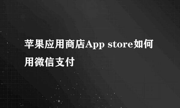 苹果应用商店App store如何用微信支付