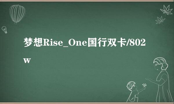 梦想Rise_One国行双卡/802w