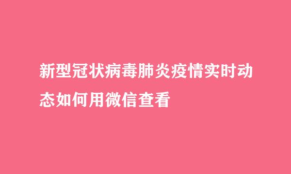 新型冠状病毒肺炎疫情实时动态如何用微信查看