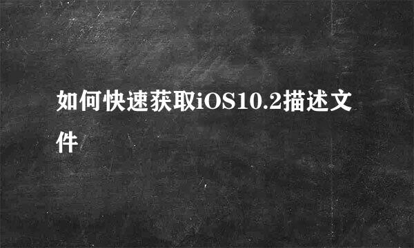 如何快速获取iOS10.2描述文件