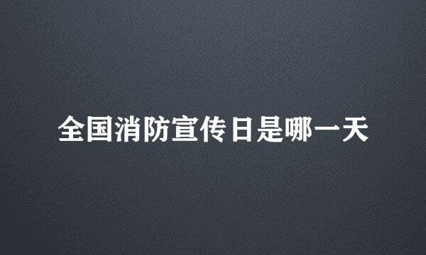 全国消防宣传日是哪一天