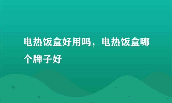 电热饭盒好用吗，电热饭盒哪个牌子好