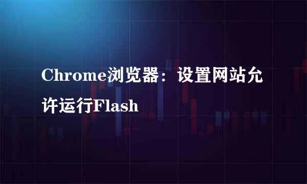 Chrome浏览器：设置网站允许运行Flash