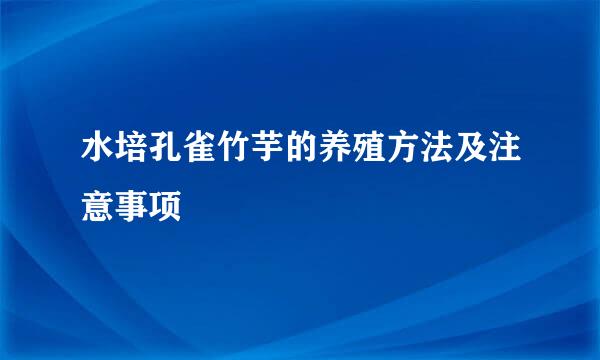 水培孔雀竹芋的养殖方法及注意事项