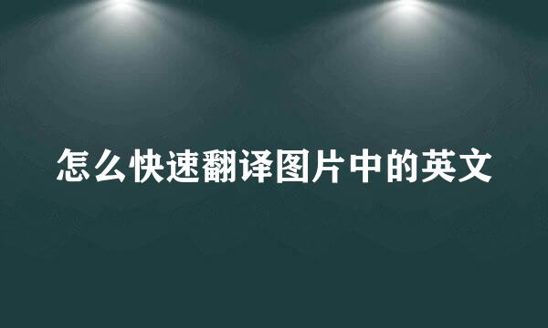 怎么快速翻译图片中的英文