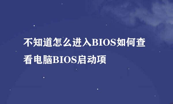 不知道怎么进入BIOS如何查看电脑BIOS启动项