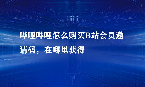 哔哩哔哩怎么购买B站会员邀请码，在哪里获得