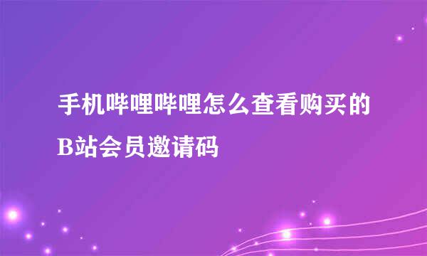 手机哔哩哔哩怎么查看购买的B站会员邀请码