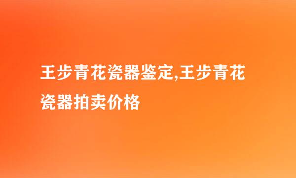 王步青花瓷器鉴定,王步青花瓷器拍卖价格