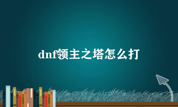 dnf领主之塔怎么打