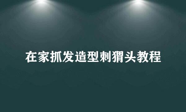 在家抓发造型刺猬头教程