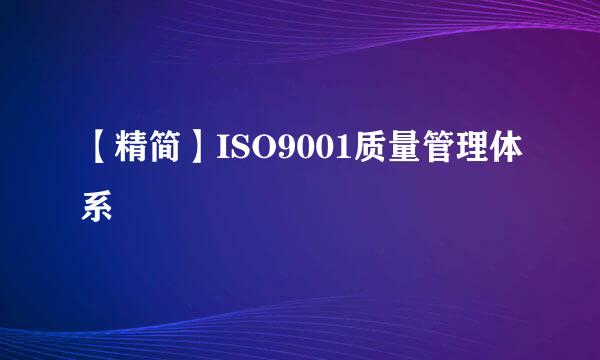 【精简】ISO9001质量管理体系