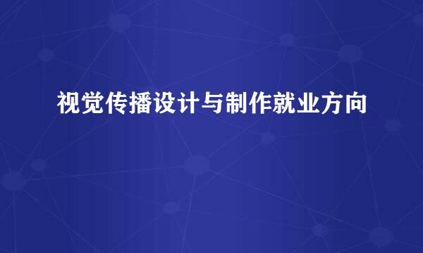 视觉传播设计与制作就业方向