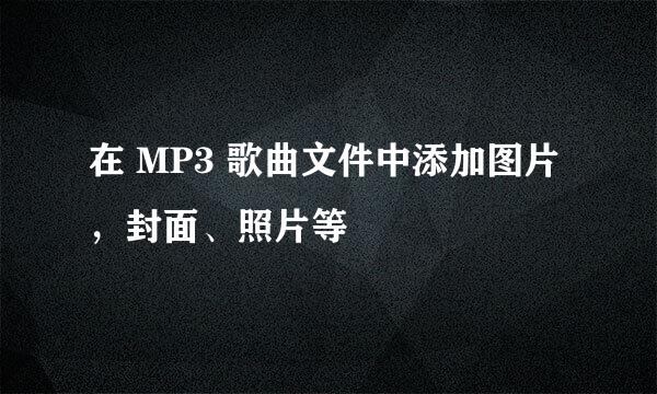 在 MP3 歌曲文件中添加图片，封面、照片等