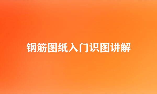 钢筋图纸入门识图讲解