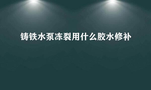 铸铁水泵冻裂用什么胶水修补