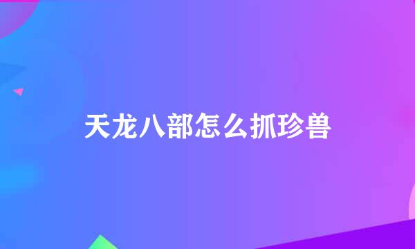 天龙八部怎么抓珍兽