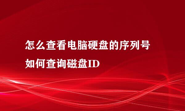 怎么查看电脑硬盘的序列号 如何查询磁盘ID