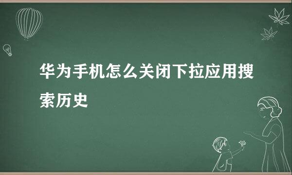 华为手机怎么关闭下拉应用搜索历史