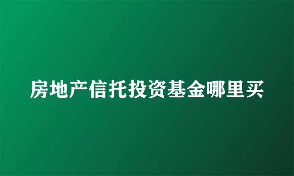 房地产信托投资基金哪里买