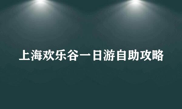 上海欢乐谷一日游自助攻略