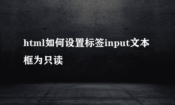 html如何设置标签input文本框为只读