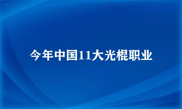 今年中国11大光棍职业