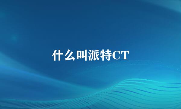 什么叫派特CT