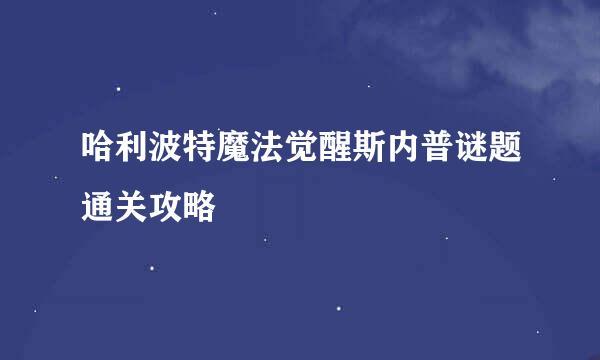 哈利波特魔法觉醒斯内普谜题通关攻略